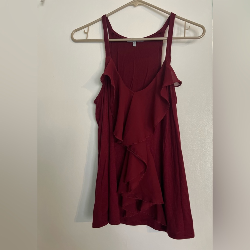 Charlotte Russe Burgundy Ruffle Mini Dress